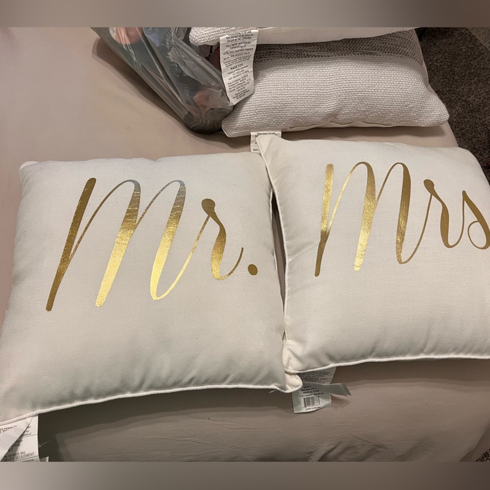 2 pack “Mr. & Mrs.” Pillows from TJ Maxx